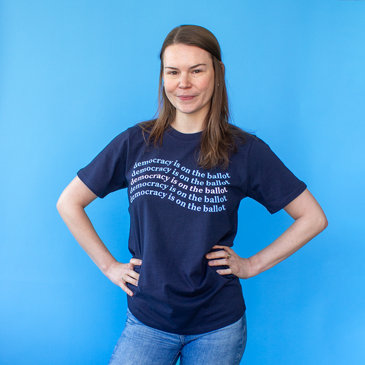 Democracy Is On The Ballot Wavy Tee
